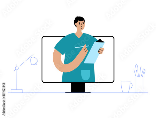 Online clinic and doctor concept