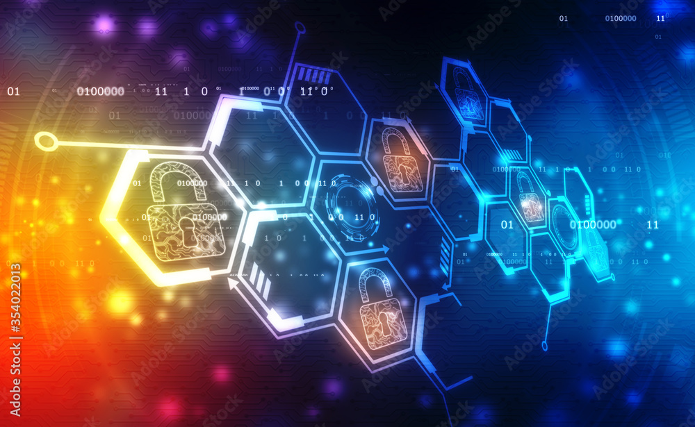 Technology security concept. Modern safety digital background. Lock Protection system, Cyber Security and information or network protection. Future cyber technology web and business background Technology security concept. Modern safety digital background. Lock Protection system, Cyber Security and information or network protection. Future cyber technology web and business background