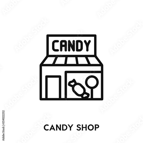 candy shop icon vector. candy shop sign symbol.