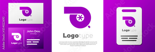 Logotype Automotive turbocharger icon isolated on white background. Vehicle performance turbo. Turbo compressor induction. Logo design template element. Vector Illustration.