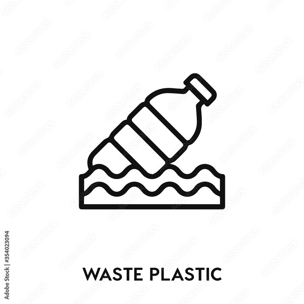 waste plastic icon vector. waste plastic sign symbol.