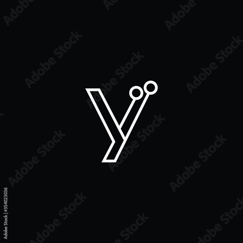  Professional Innovative Technology Initial Y logo and YY logo. Letter Y YY Minimal elegant Monogram. Premium Business Artistic Alphabet symbol and sign