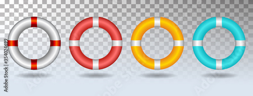 Tableau sur toile Life ring set icon vector illustration isolated on white background