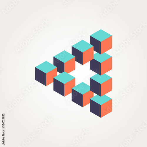 3D cubes in the Penrose triangle.