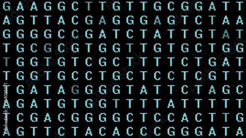 Bioinformatics Genetic DNA Code AGTC into Computer Code - DNA Genome Sequencing Letters Fade to 1s and 0s