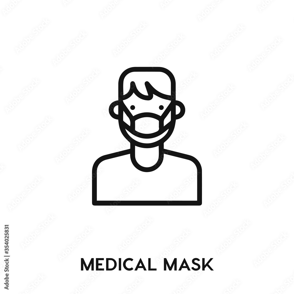 medical mask icon vector. medical mask sign symbol.