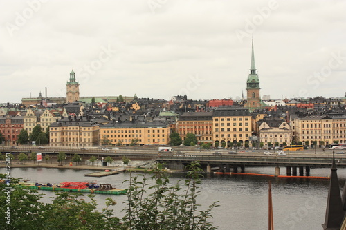 Vue Panoramique Vieille Ville color  e de Stockholm Su  de