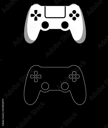 video game controller gamepad outline vector illustration isolated design for gamers and video game players