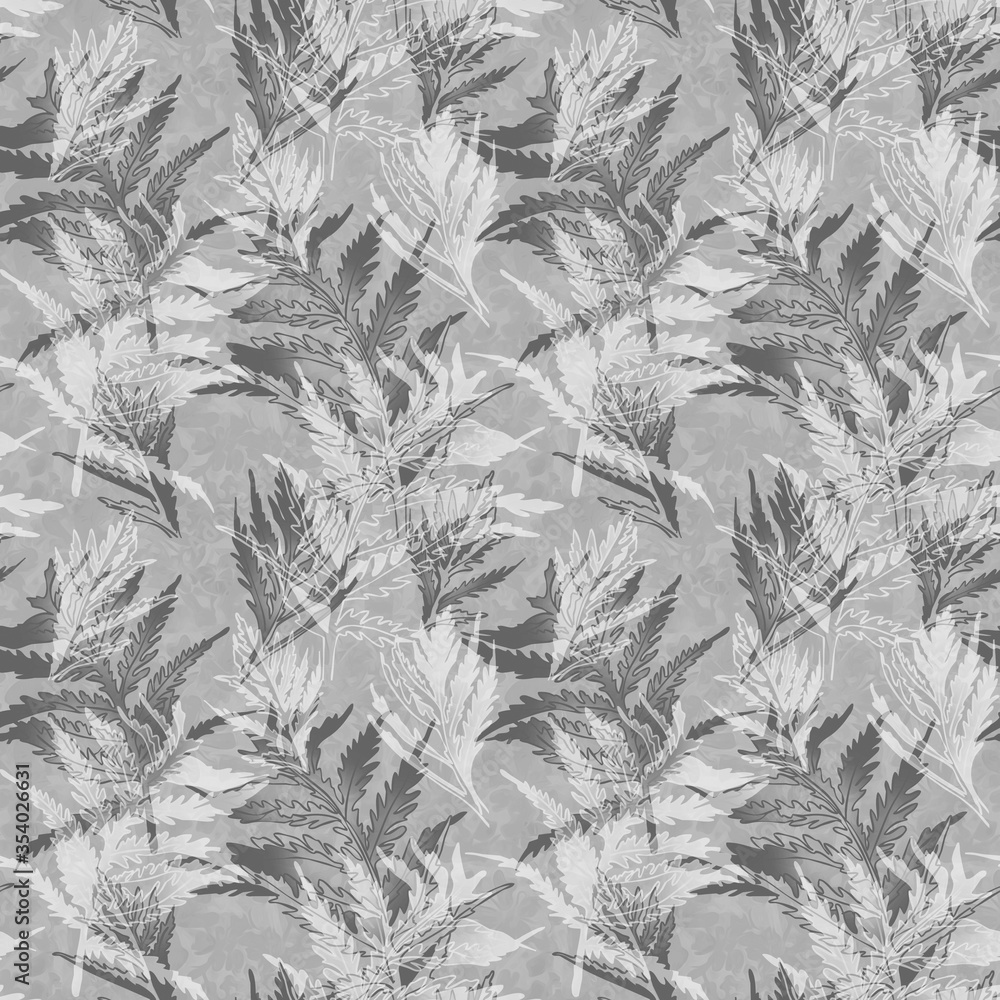 Floral Seamless Pattern with Fern Leaves. Floral Seamless Pattern with Fern Leaves.