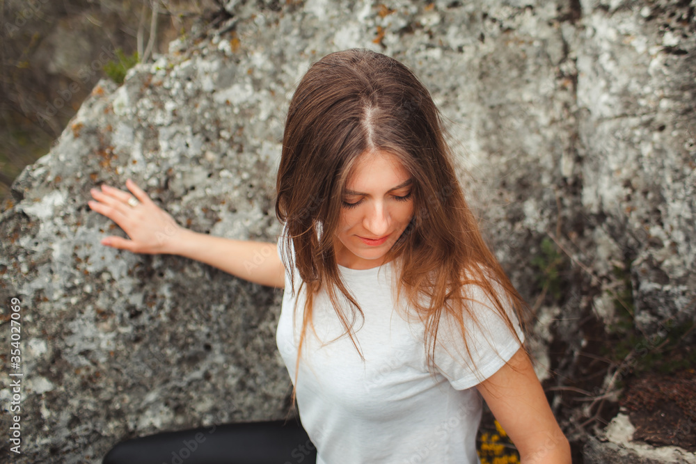 young sexy girl walks in nature young sexy girl walks in nature