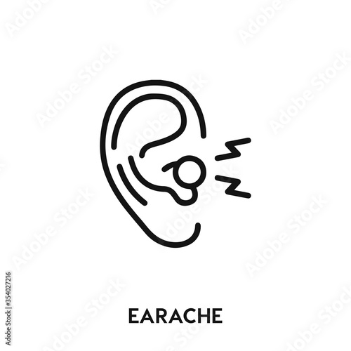 earache icon vector. earache sign symbol.