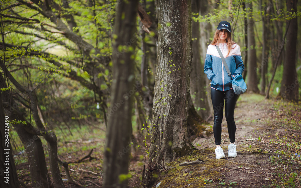 young sexy girl walks in nature young sexy girl walks in nature