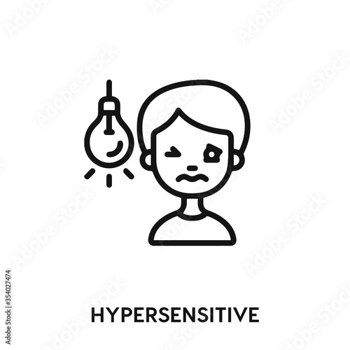 hypersensitive icon vector. hypersensitive sign symbol.