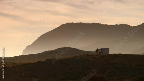 Mountains landscape at dusk evening, Calblanque Park, Murcia region Spain. photo