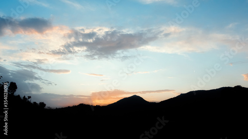 Fantastic sunrise view at golden hour