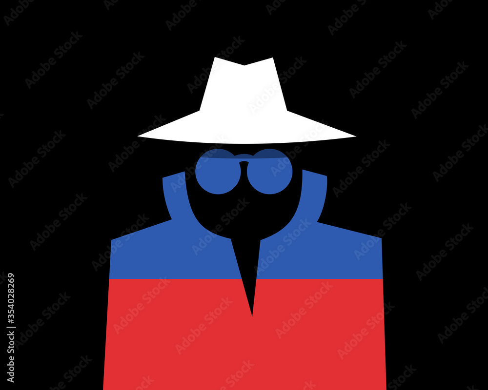 Russian spy is doing espionage - surveillance and control made by