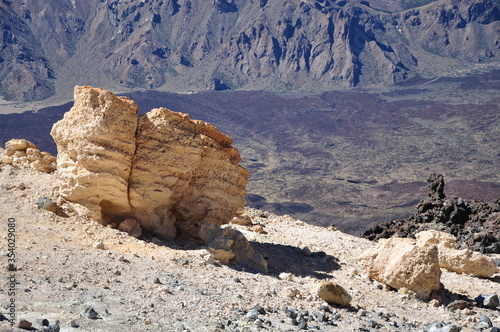 Lechos de azufre en laderas del Teide