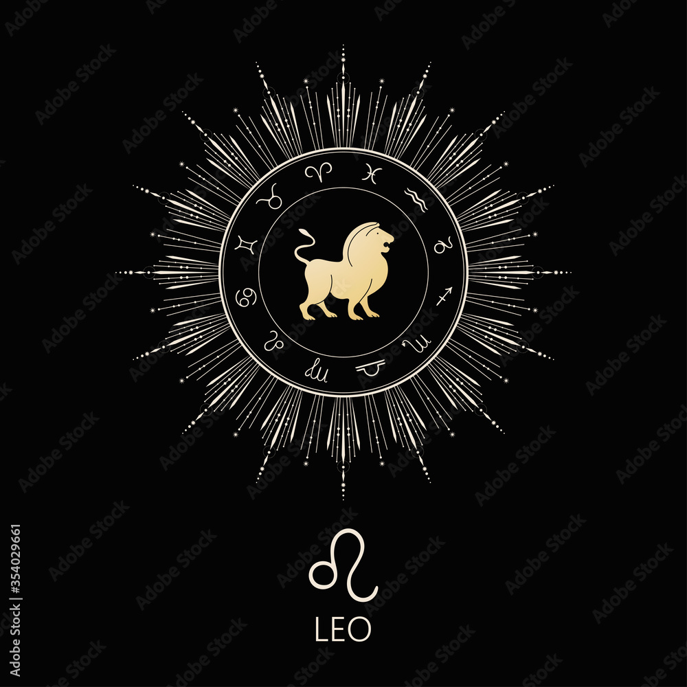 Fototapeta premium Zodiac sign Leo. The symbol of the astrological horoscope.