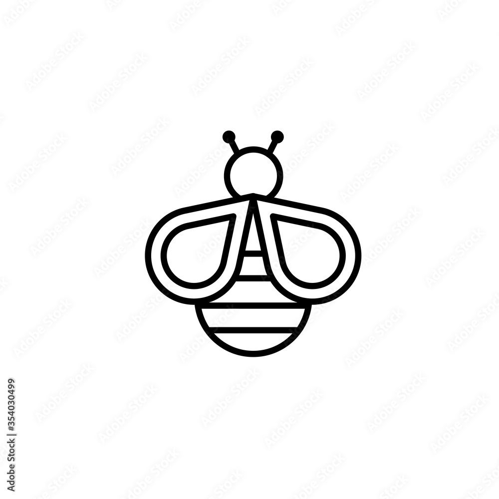 Honey bee outline icon. Vector illustration with editable stroke. For branding, coffee shop, restaurant, menu, beekeeping, banner, card. Honey bee outline icon. Vector illustration with editable stroke. For branding, coffee shop, restaurant, menu, beekeeping, banner, card.