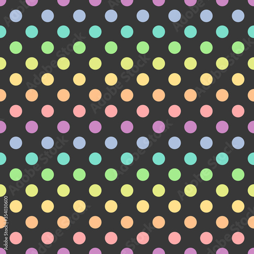 Bright pastel colors polka dot seamless pattern.