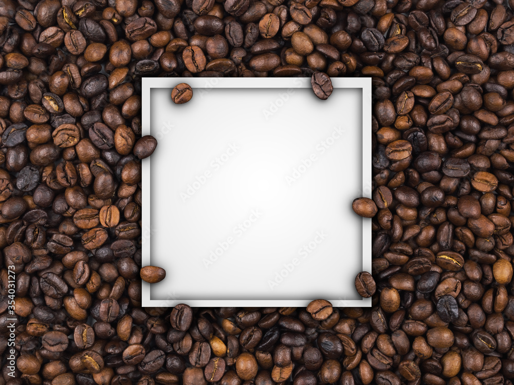 Empty frame of roasted coffee beans banner Empty frame of roasted coffee beans banner