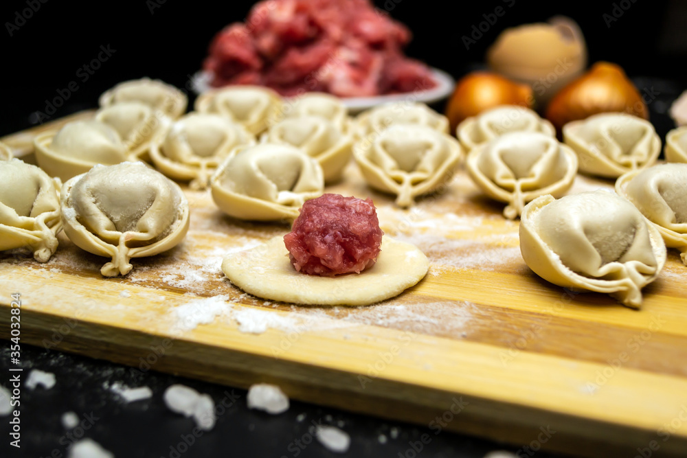 Delicious homemade meat dumplings with minced meat Delicious homemade meat dumplings with minced meat