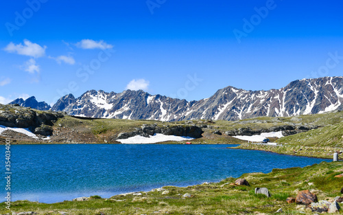 Lake in the high mountains.