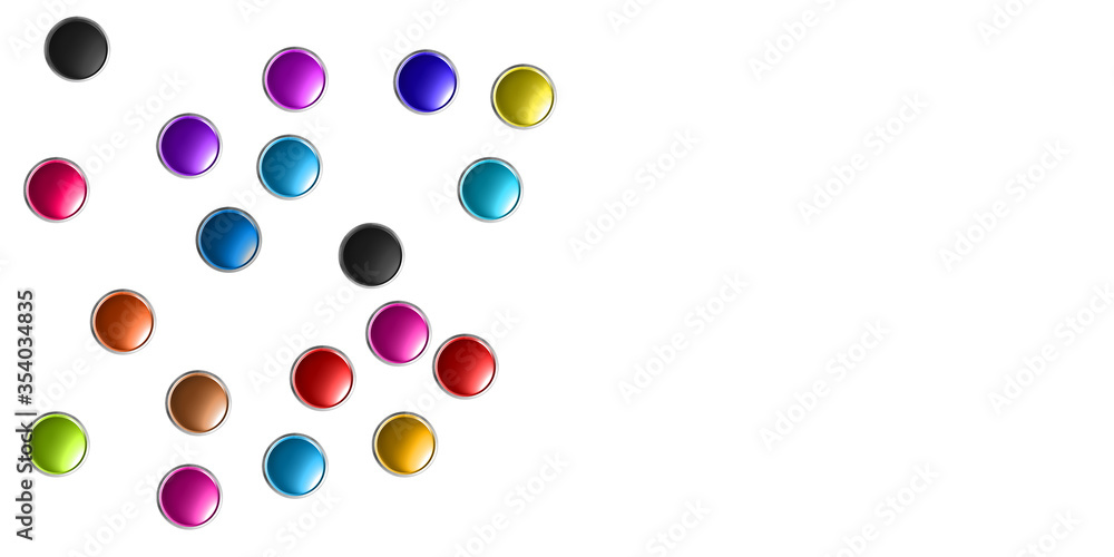 3D illustratio background of multicolored oil cans scattered on a white background. 3D illustratio background of multicolored oil cans scattered on a white background.