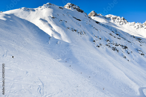 Ski resort in Austria. Beautiful winter landscape.