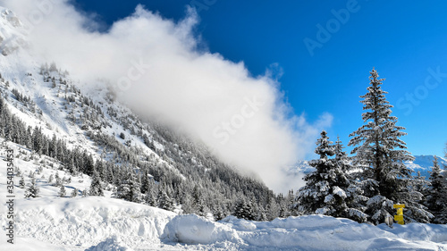 Ski resort in Austria. Beautiful winter landscape. © Olena_Fomina