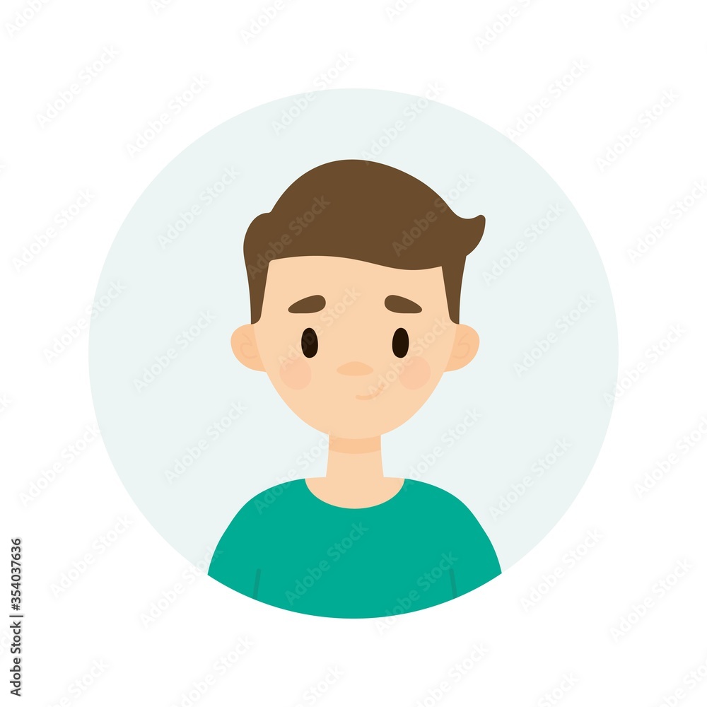 Happy boy on a white background. Avatar of a young man. Happy boy on a white background. Avatar of a young man.