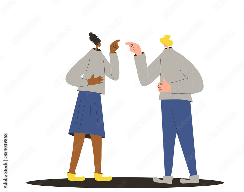 Pair of people conflict. Quarrel vector design. Pair of people conflict. Quarrel vector design.
