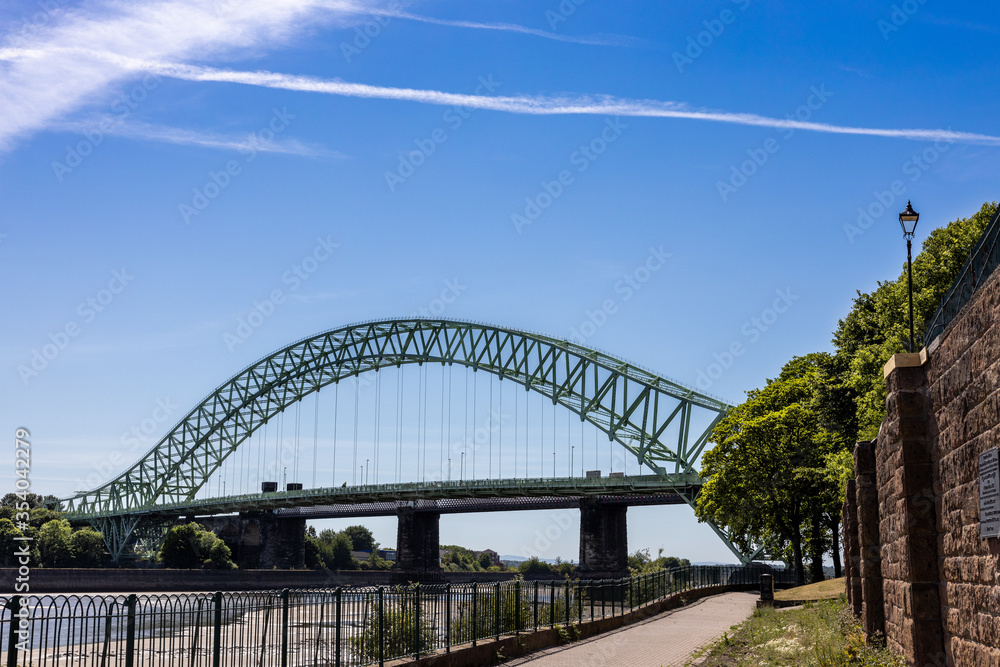 Runcorn, United Kingdom - 05292020 - The Magnificent Silver Jubilee Bridge in Runcorn