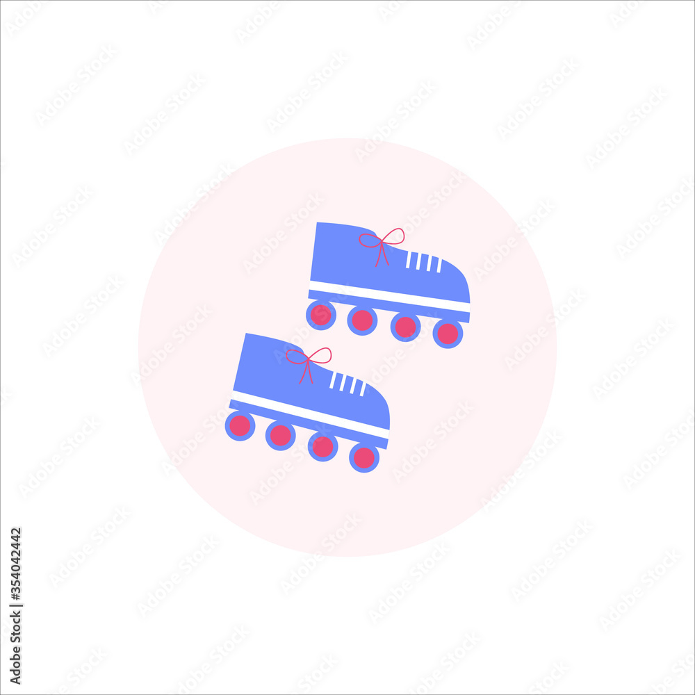 Roller skates minimalist flat vector illustration Roller skates minimalist flat vector illustration