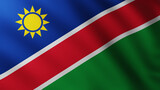 Large Flag of Namibia fullscreen background in the wind