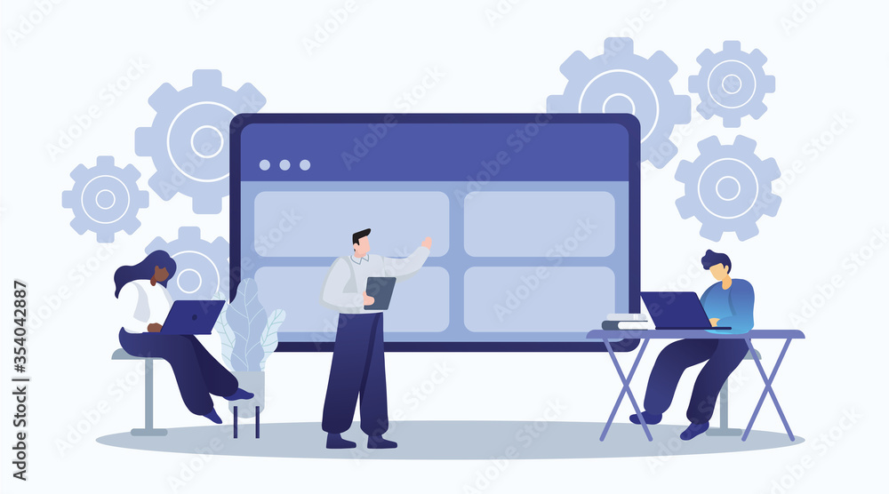 business team working concept and web develop and web design team meeting concept