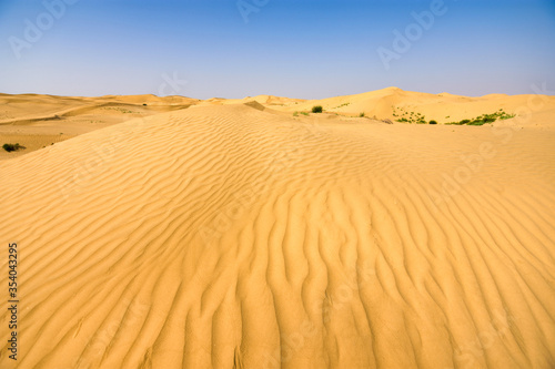 Fototapeta Naklejka Na Ścianę i Meble -  Kubuqi desert in the Chinese province of Inner Mongolia, one of the biggest and driest deserts in China