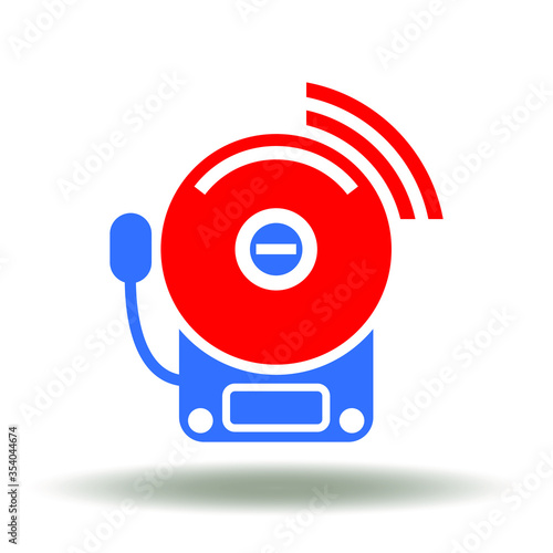 Alarm Fire Automation Sound Signalling System Icon Vector. Emergency Danger Bell Logo. Security Alert Symbol.