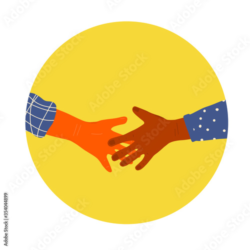 Hand shake icon. Deal symbol. Vector illustration.