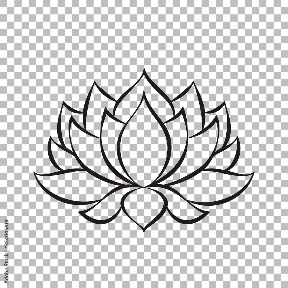 Lotus flower silhouette vector de Stock | Adobe Stock