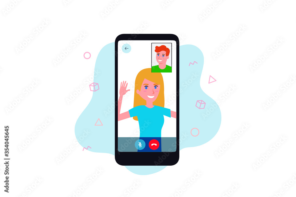 Videoconferencing, remote project management, quarantine, working from home on the phone Videoconferencing, remote project management, quarantine, working from home on the phone