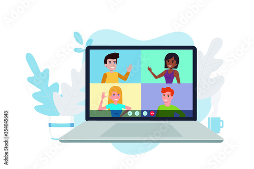 Videoconferencing, remote project management, quarantine, working from home on the computer