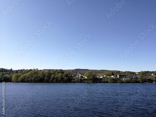 lake water and clear blue sky