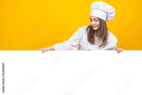 Cook woman. Chef restaurant...