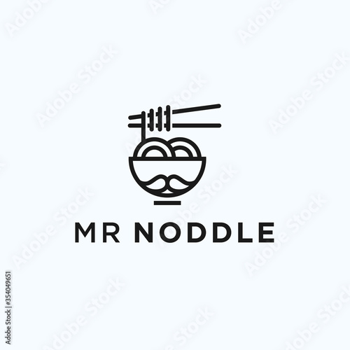 fish noodle logo. Poke logo