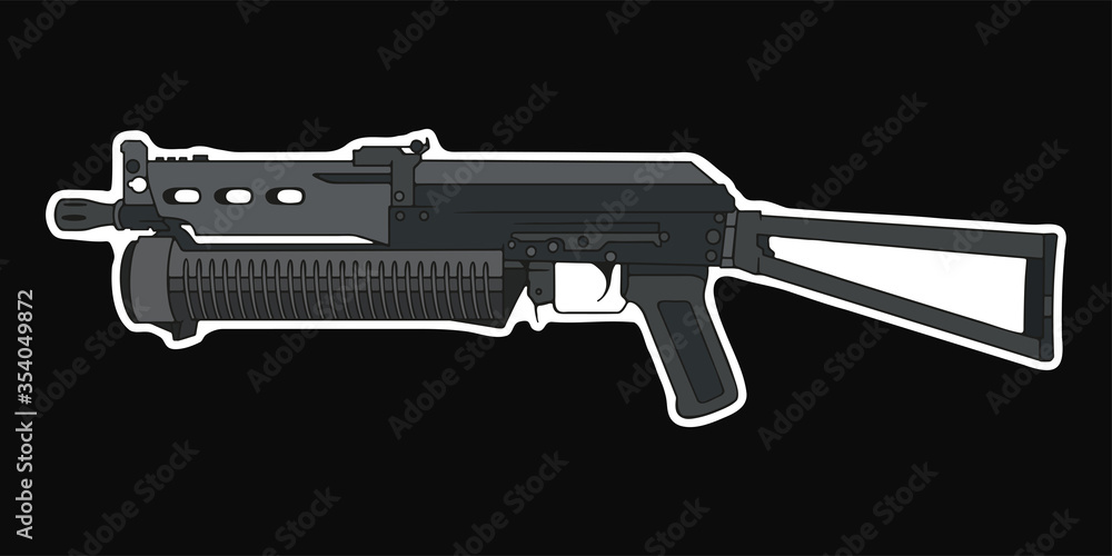 Russian modern submachine gun. Vector Illustration. Russian modern submachine gun. Vector Illustration.