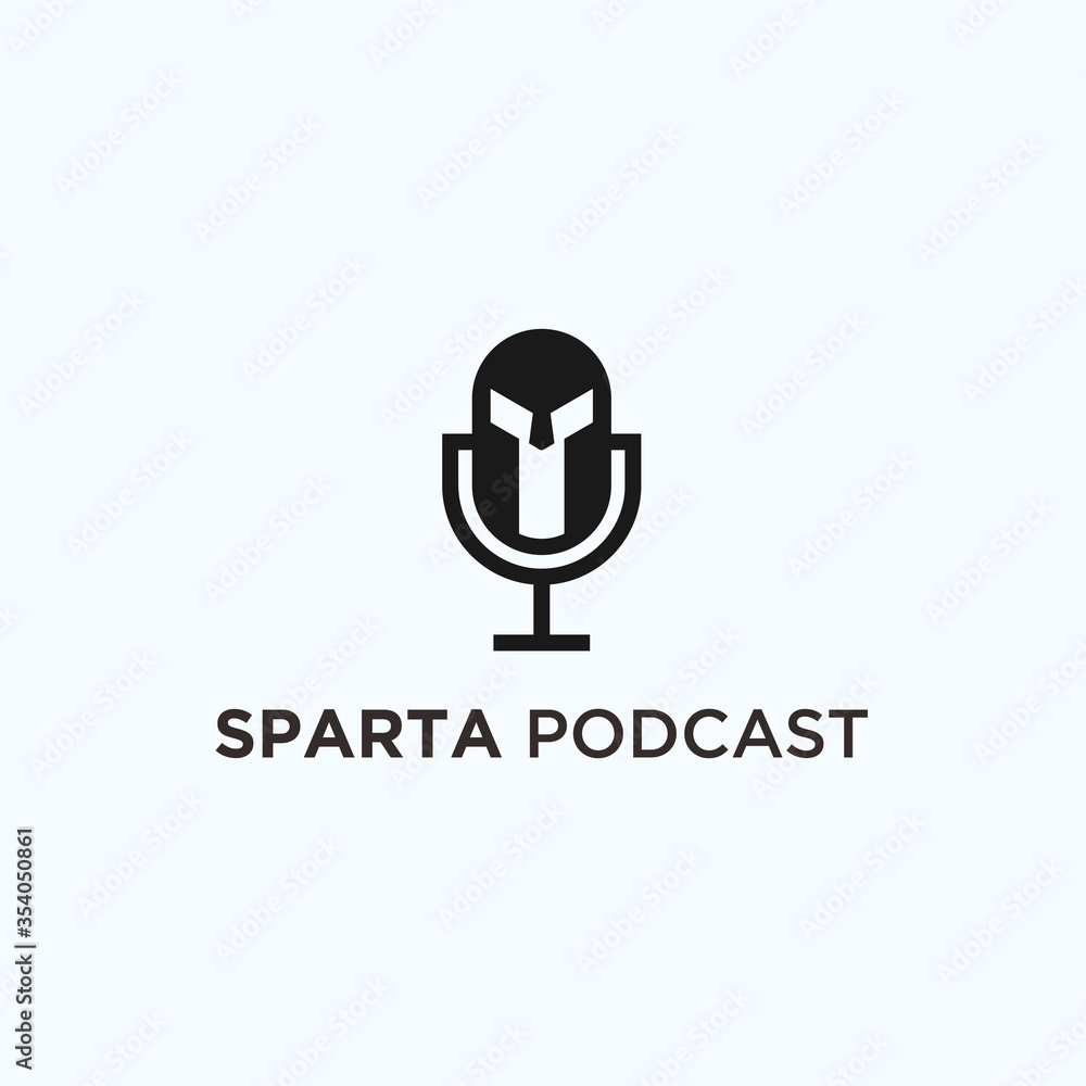 spartan podcast logo. mic logo spartan podcast logo. mic logo