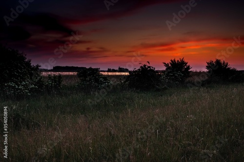 sunset over the countryside