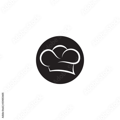 Chef hat logo template vector