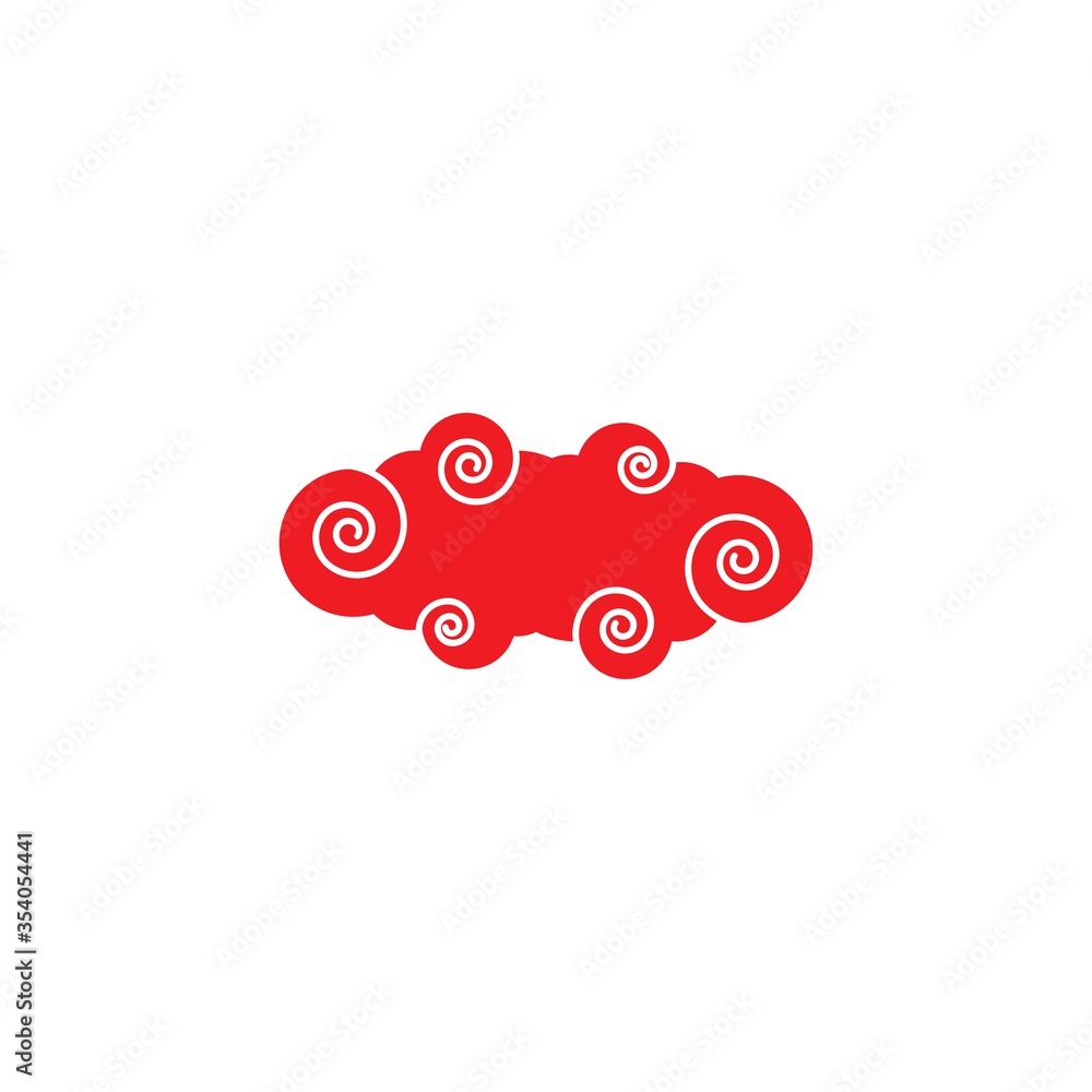 Chinese Cloud logo template icon vector Chinese Cloud logo template icon vector